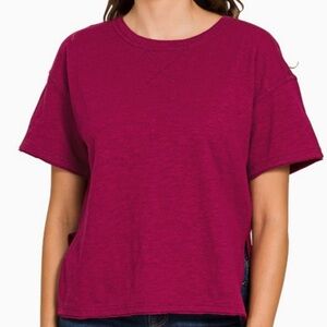 Cotton Slub Short Sleeve- Cabernet
